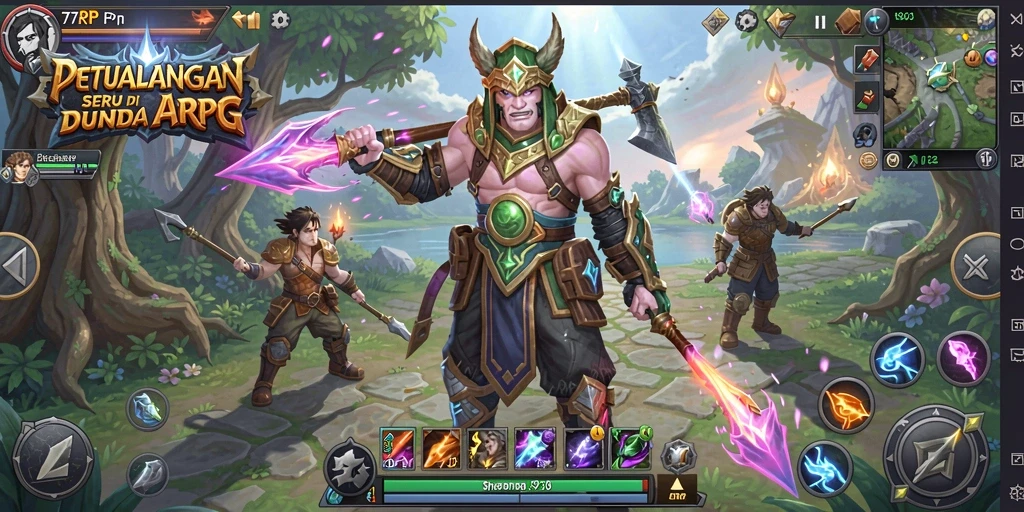 Tampilan gameplay seru dari 77RP dalam aksi ARPG.