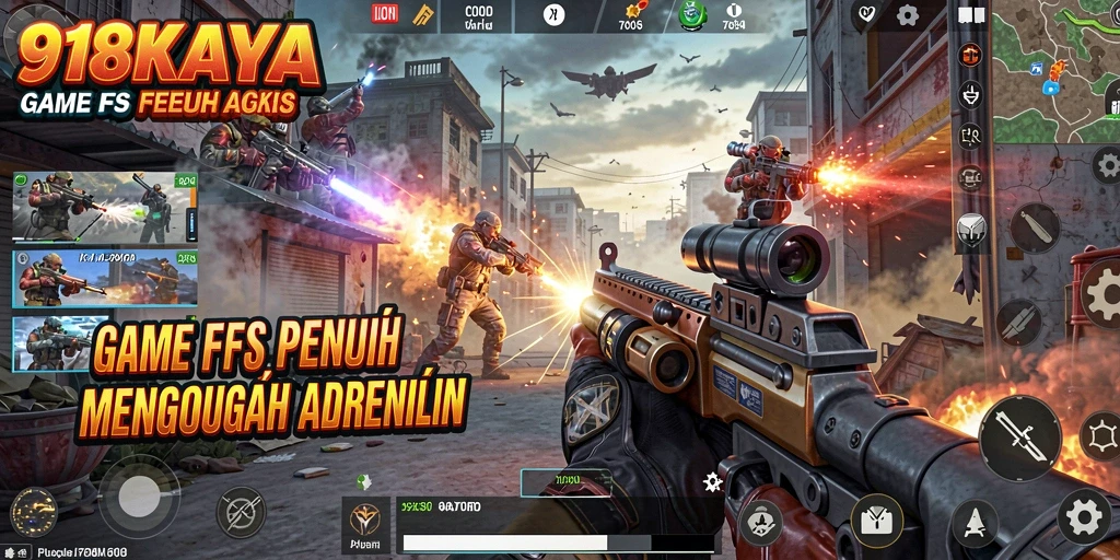 Gameplay mendebarkan di dalam game FPS 918KAYA.