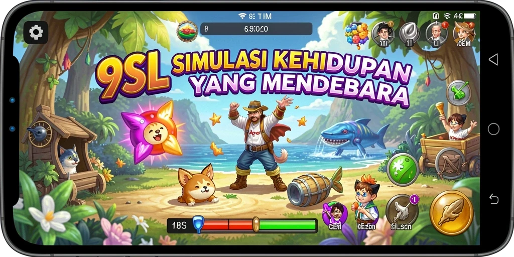 Tangkapan layar dari gameplay 9SL yang menampilkan aksi simulasi kehidupan.