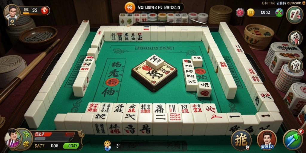 Screenshot C0077 menampilkan gameplay Mahjong yang menarik dan menantang.