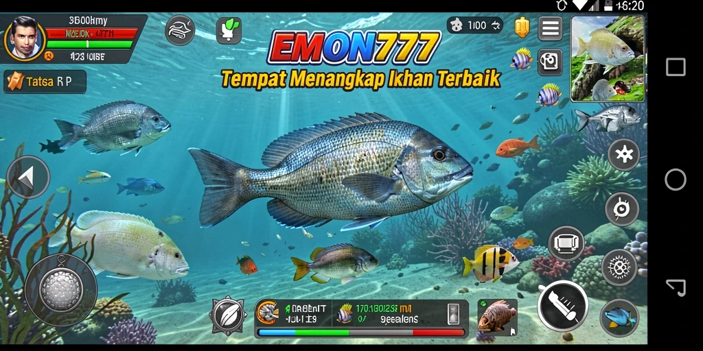 Gameplay seru dengan beragam pilihan ikan untuk ditangkap.