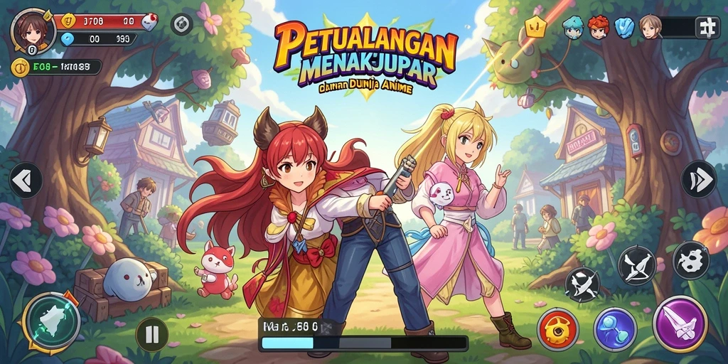 Tampilan gameplay FO8 yang penuh warna dan dinamis dari dunia Anime.