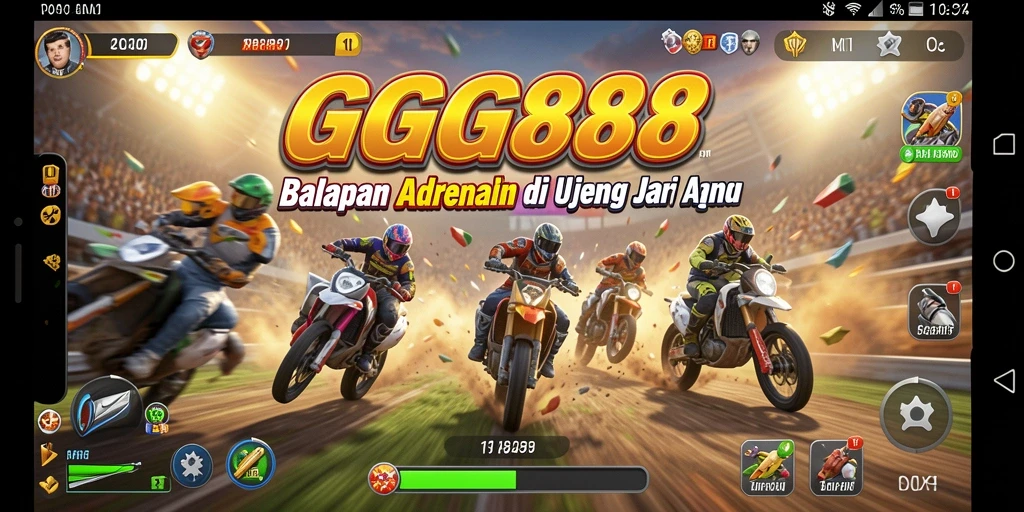 Gameplay Racing GGG888 yang mendebarkan dan mengasyikkan.