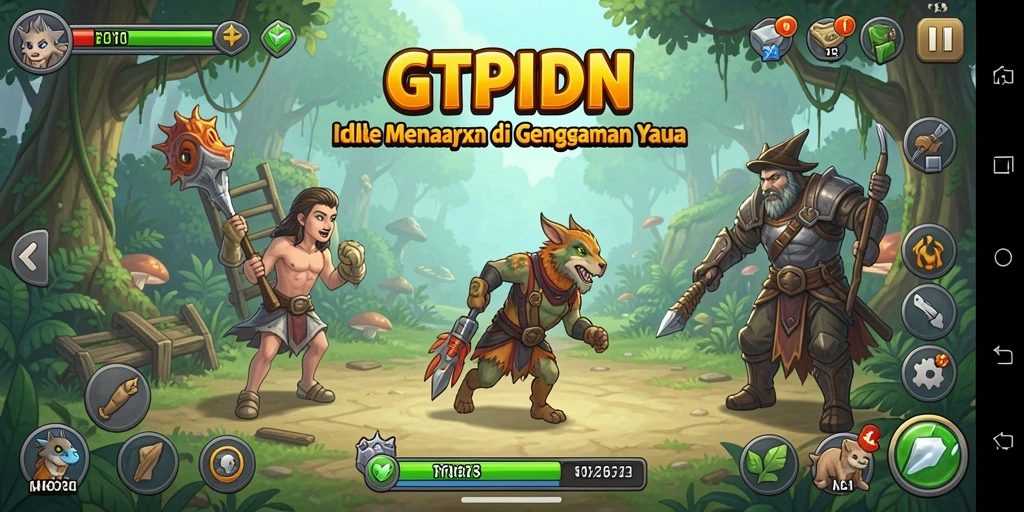 Tampilan gameplay GTPIDN yang menarik dengan karakter dan sumber daya yang beragam.
