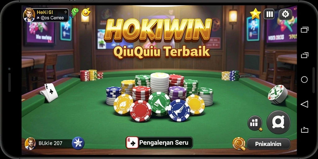 Tampilan gameplay seru QiuQiu di HOKIWIN.