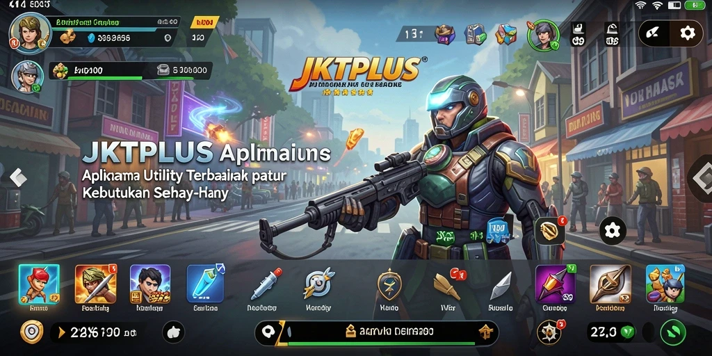 Tampilan utama JKTPLUS dengan fitur Utility yang beragam.