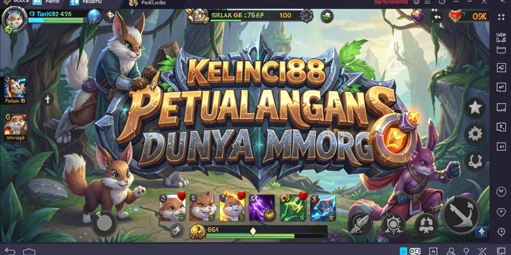 Tampilan gameplay seru di KELINCI88 dengan aktivitas petualangan MMORPG.