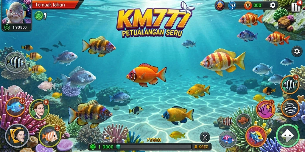 Tampilan gameplay KM777 yang penuh warna dan seru.