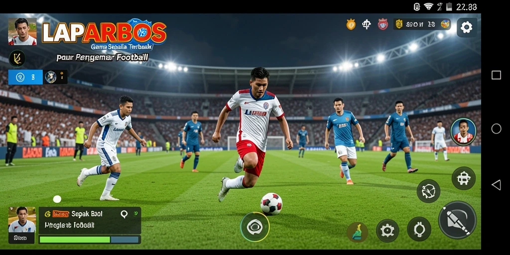 Tampilan seru dari gameplay sepak bola di LAPARBOS.