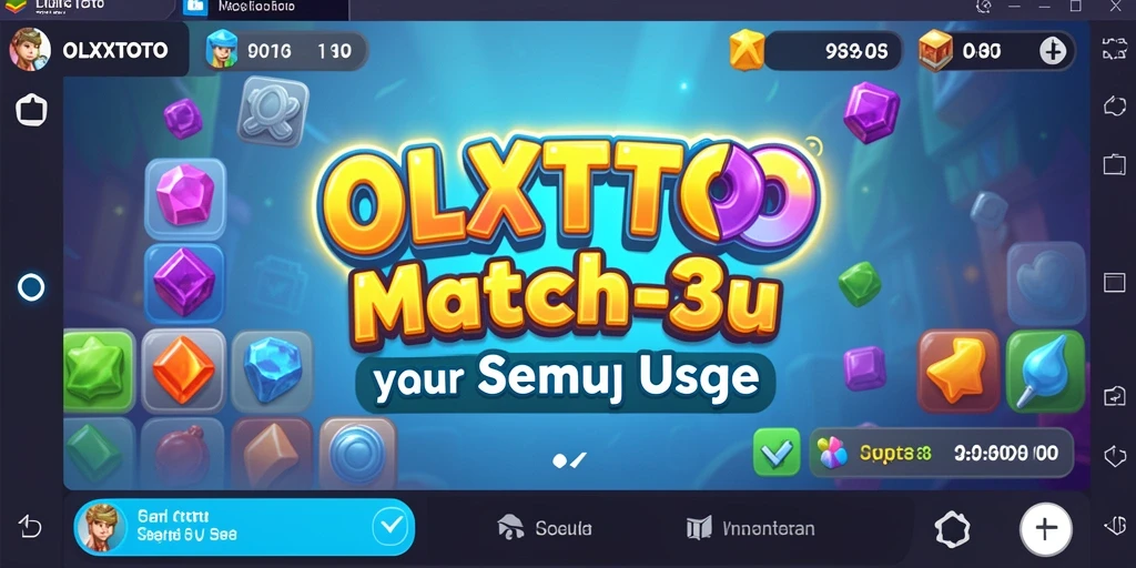 Tampilan gameplay seru permainan Match-3 OLXTOTO yang penuh warna.