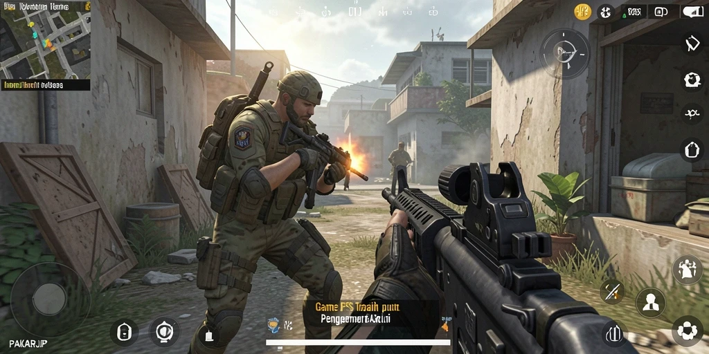 Gameplay PAKARJP dengan aksi tembak-menembak yang seru.