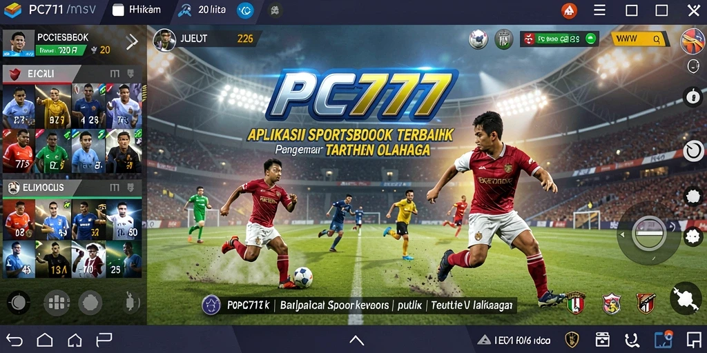 Tampilan aplikasi <strong>PC777</strong> menunjukkan berbagai opsi taruhan olahraga.