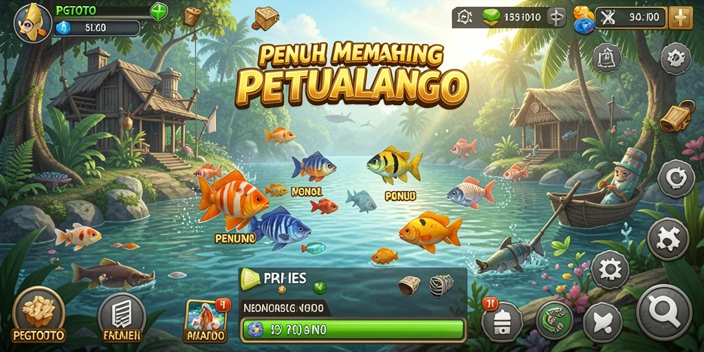 Screenshot PGTOTO menampilkan aksi memancing yang seru di lokasi indah.