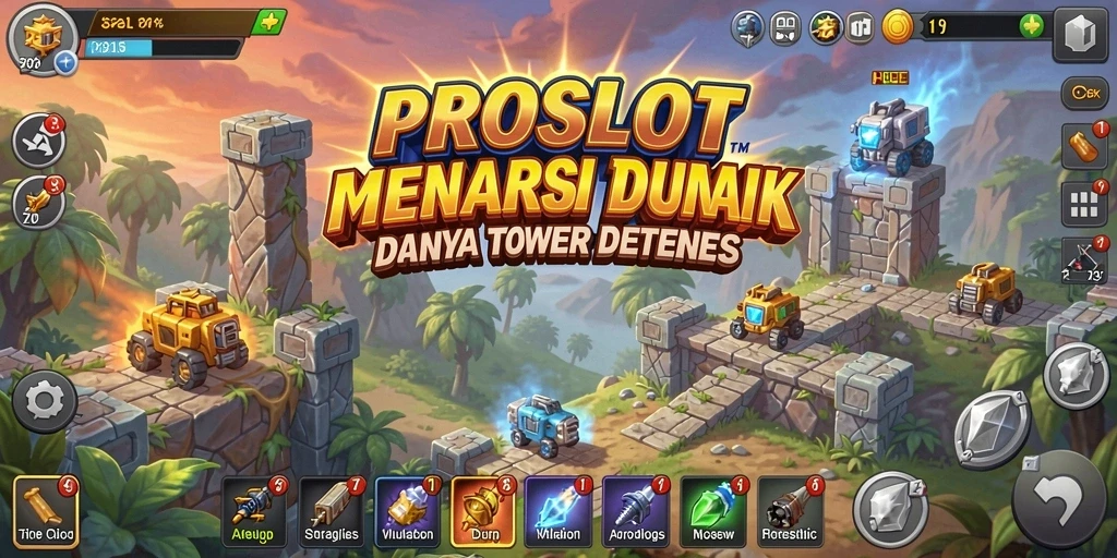 Screenshot gameplay menarik PROSLOT dalam aksi Tower Defense.