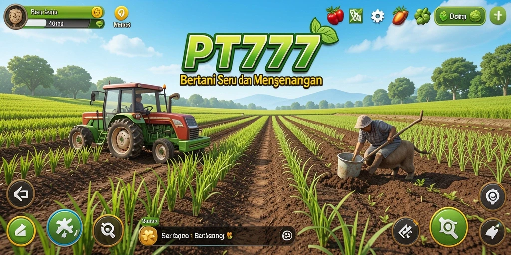 Tangkapan layar gameplay PT777 yang menyuguhkan suasana bertani yang menyenangkan.