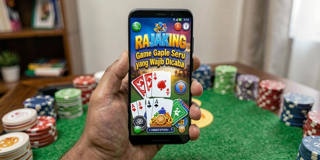 Tampilan gameplay seru RAJAKING di saat bermain Gaple.