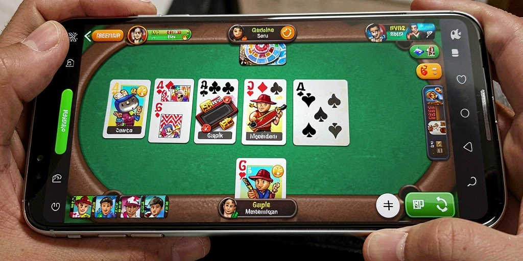 Screenshot gameplay RPVIP2 menampilkan pemain bersaing dalam Gaple.