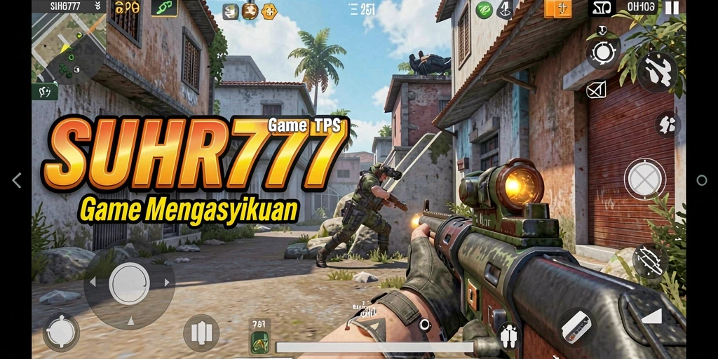 Tampilan gameplay seru dari Suhu777 dalam pertarungan TPS yang mendebarkan.