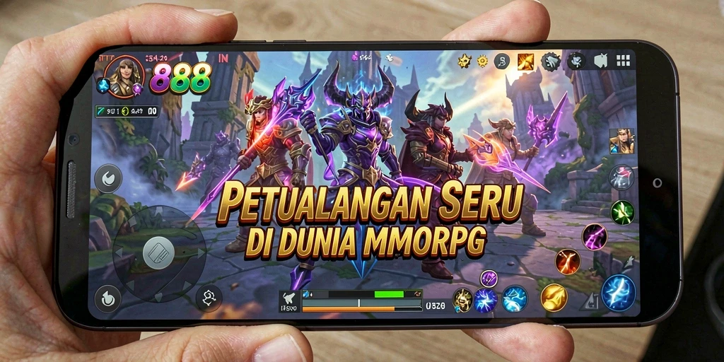 Gameplay TTT888 yang menampilkan pertempuran seru dalam dunia MMORPG.