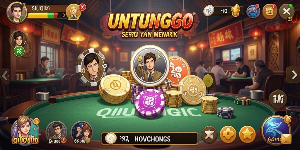 Screenshot utama gameplay QiuQiu UNTUNGGO yang seru dan kompetitif.