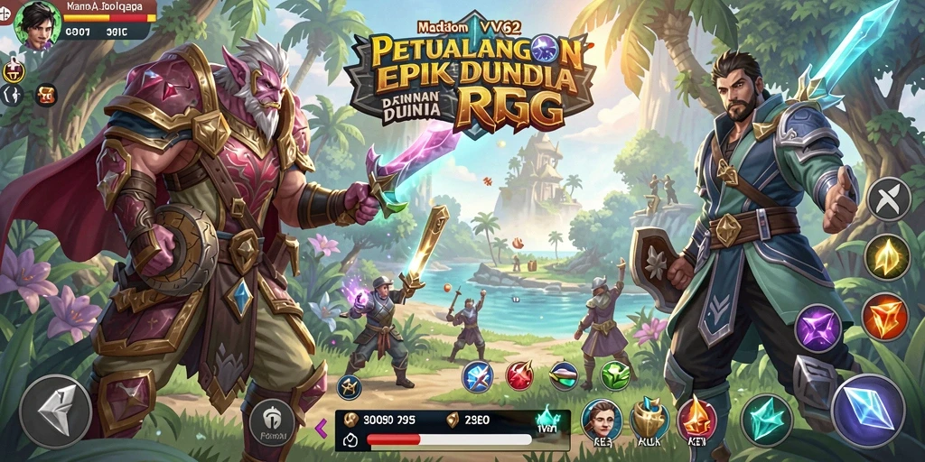Tampilan gameplay <strong>VV62</strong> yang epik dalam dunia RPG yang menarik.