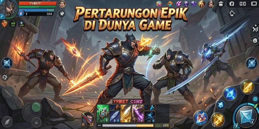 Screenshot dari gameplay YYBET yang menampilkan aksi pertarungan yang intens.